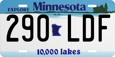 MN license plate 290LDF