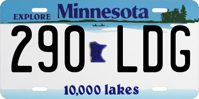MN license plate 290LDG