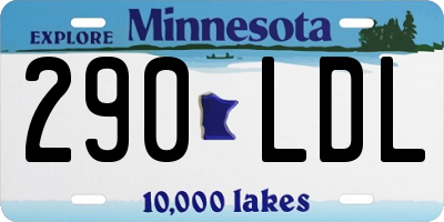 MN license plate 290LDL