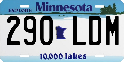MN license plate 290LDM