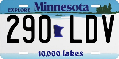 MN license plate 290LDV