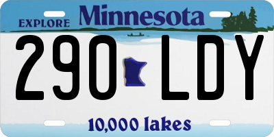 MN license plate 290LDY