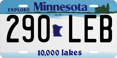 MN license plate 290LEB