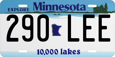 MN license plate 290LEE