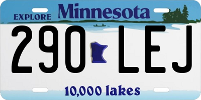 MN license plate 290LEJ