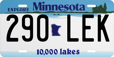 MN license plate 290LEK