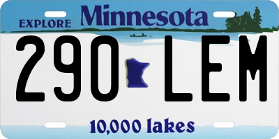 MN license plate 290LEM