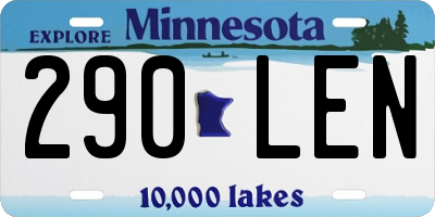 MN license plate 290LEN