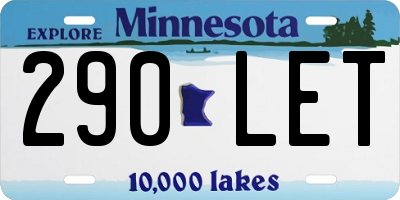 MN license plate 290LET