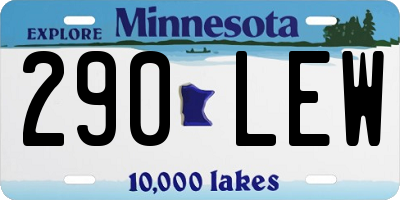 MN license plate 290LEW