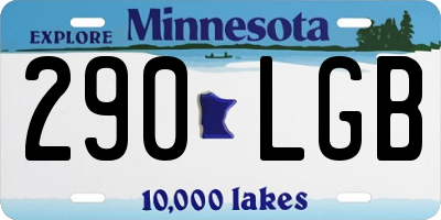 MN license plate 290LGB