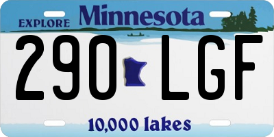 MN license plate 290LGF