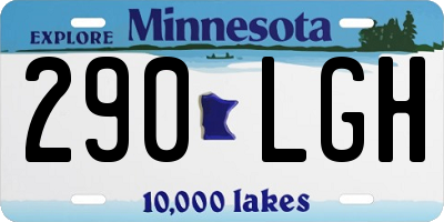 MN license plate 290LGH