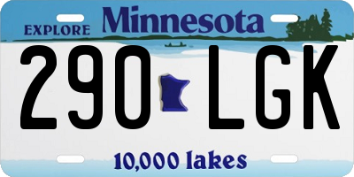 MN license plate 290LGK