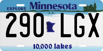 MN license plate 290LGX