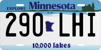MN license plate 290LHI