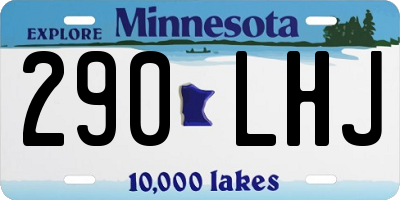 MN license plate 290LHJ