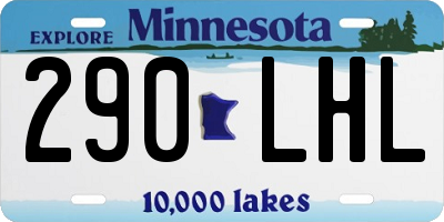 MN license plate 290LHL