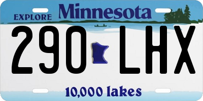 MN license plate 290LHX