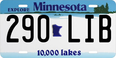 MN license plate 290LIB