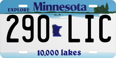 MN license plate 290LIC