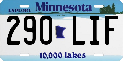 MN license plate 290LIF