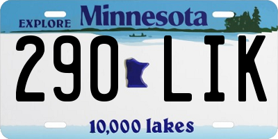 MN license plate 290LIK