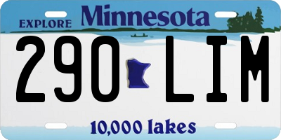 MN license plate 290LIM
