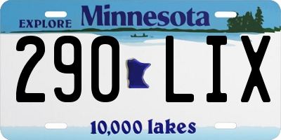 MN license plate 290LIX