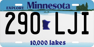 MN license plate 290LJI
