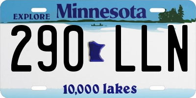 MN license plate 290LLN