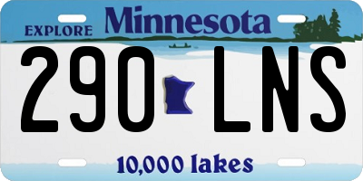 MN license plate 290LNS