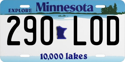MN license plate 290LOD