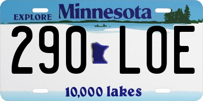 MN license plate 290LOE