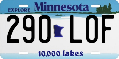 MN license plate 290LOF