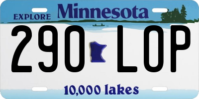 MN license plate 290LOP