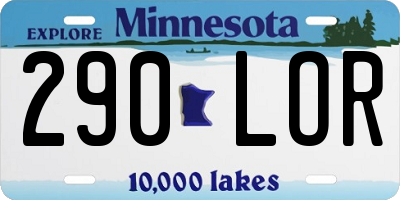 MN license plate 290LOR