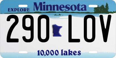 MN license plate 290LOV