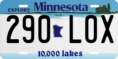 MN license plate 290LOX