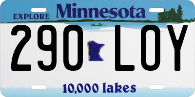 MN license plate 290LOY