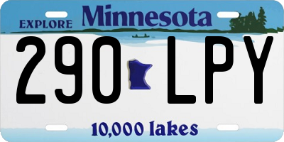 MN license plate 290LPY