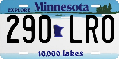 MN license plate 290LRO