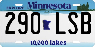 MN license plate 290LSB