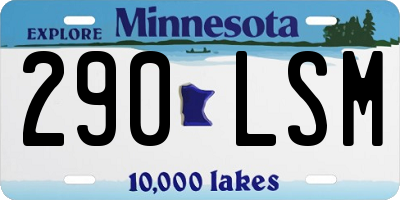 MN license plate 290LSM