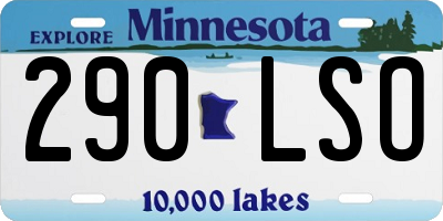MN license plate 290LSO