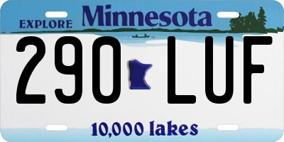 MN license plate 290LUF