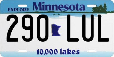 MN license plate 290LUL