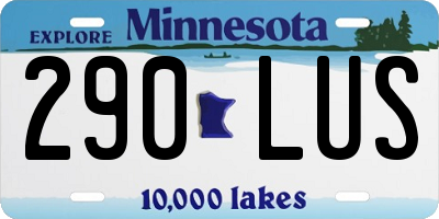 MN license plate 290LUS