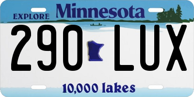 MN license plate 290LUX