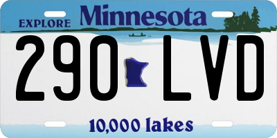 MN license plate 290LVD
